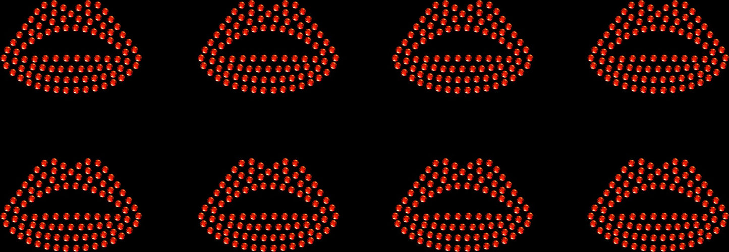 Set of 8 Lips Rhinestone Transfer Hotfix DIY Bling Iron On Applique Custom Choose Colors Size 1.5" x 1"