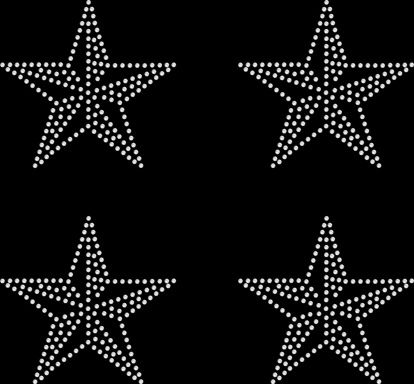 Set of 4 Nautical Stars 3.5" Inches Rhinestone Transfer Hotfix DIY Bling Iron On Applique Custom Choose Inside Color