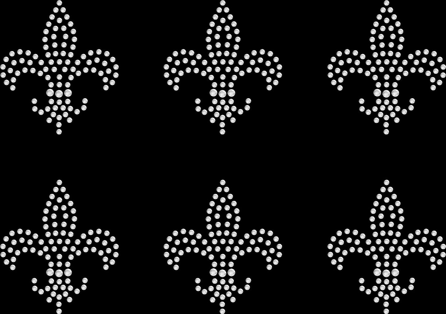 Set of 6 Small Fleur de Lis Flor Flower Rhinestone Transfer Hotfix DIY Bling Iron On Applique Custom Choose Colors Size 1.7" x 1.9"