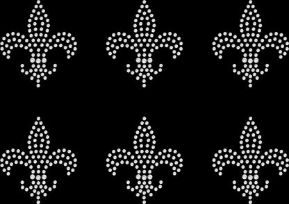 Set of 6 Small Fleur de Lis Flor Flower Rhinestone Transfer Hotfix DIY Bling Iron On Applique Custom Choose Colors Size 1.7" x 1.9"