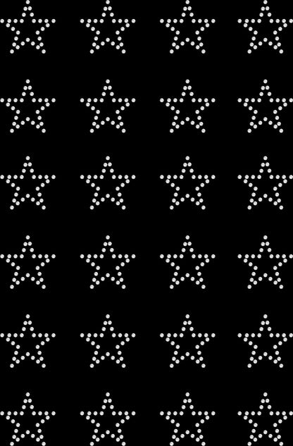 Set of 24 Outline Stars Estrella Rhinestone Transfer Hotfix DIY Bling Iron On Applique Custom Choose Colors Size 1 Inch 1"