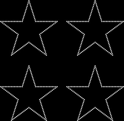 Set of 5 Stars Outline 5" Inches Rhinestone Transfer Hotfix DIY Bling Iron On Applique Custom Choose Colors