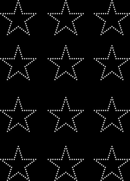 Set of 12 Stars Outline 2" Inches Rhinestone Transfer Hotfix DIY Bling Iron On Applique Custom Choose Colors