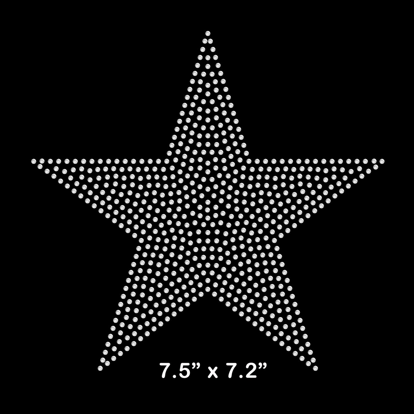 Star Rhinestone Transfer Hotfix DIY Bling Iron On Applique Custom Choose Colors Big Size 7.5"