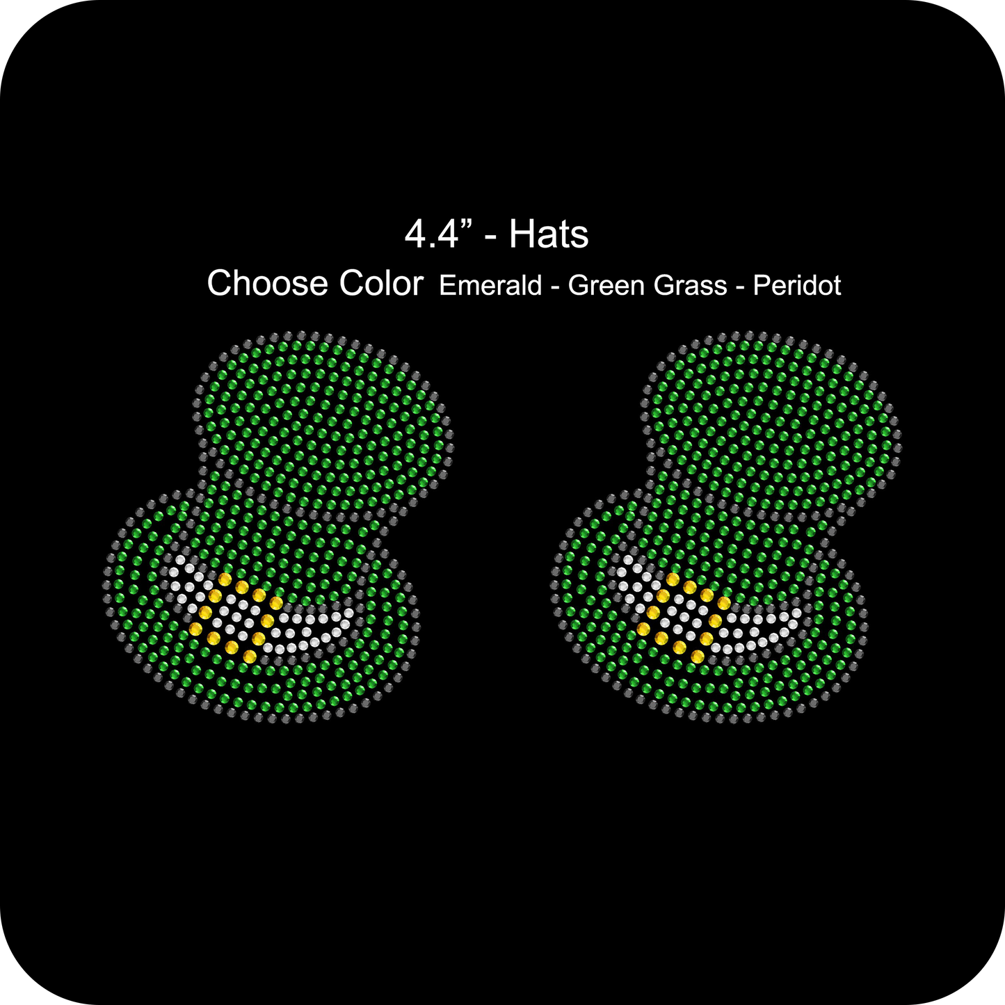 Set of 4 Irish Shamrock Trinity Knot Horseshoe Luck St. Patrick Love Clover Rhinestone Transfer Hotfix DIY Bling Iron On Applique Color