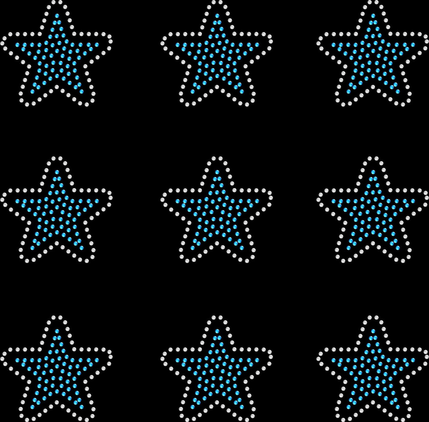 Set of 9 Size Stars 2" Inches Rhinestone Transfer Hotfix DIY Bling Iron On Applique Custom Choose Inside Color