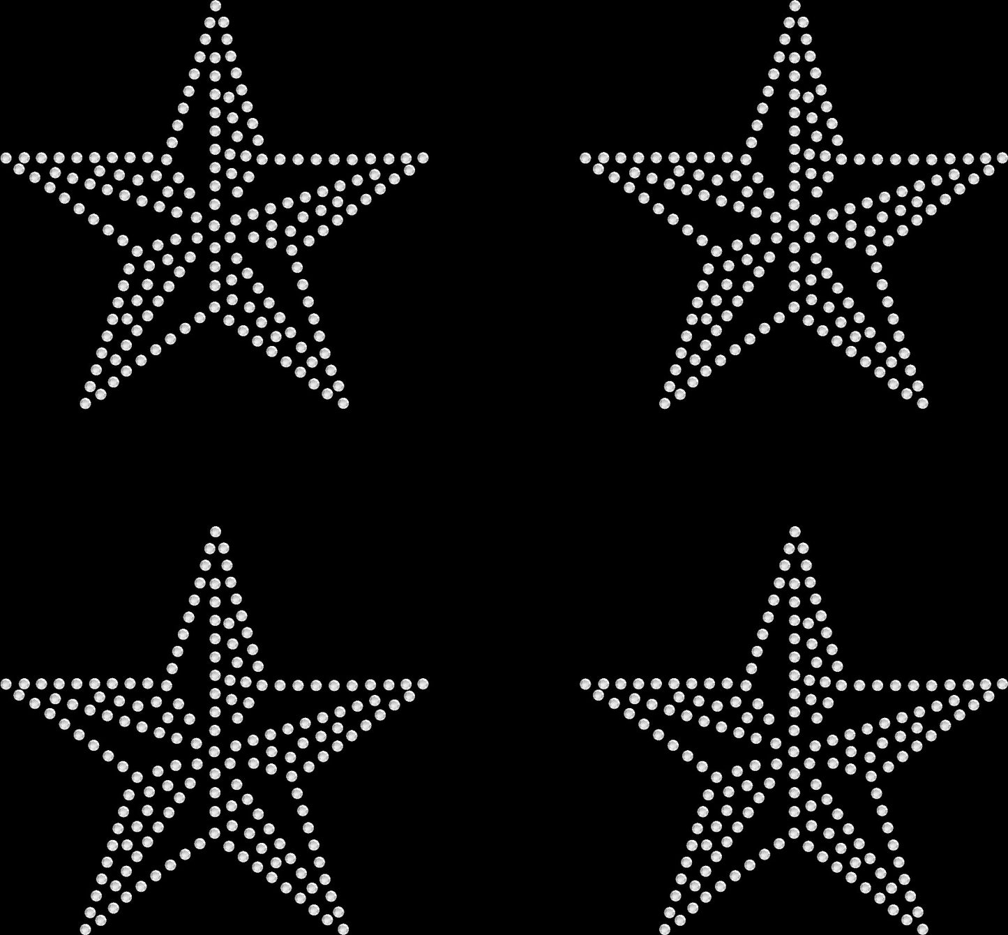 Set of 4 Nautical Stars 3.5" Inches Rhinestone Transfer Hotfix DIY Bling Iron On Applique Custom Choose Inside Color