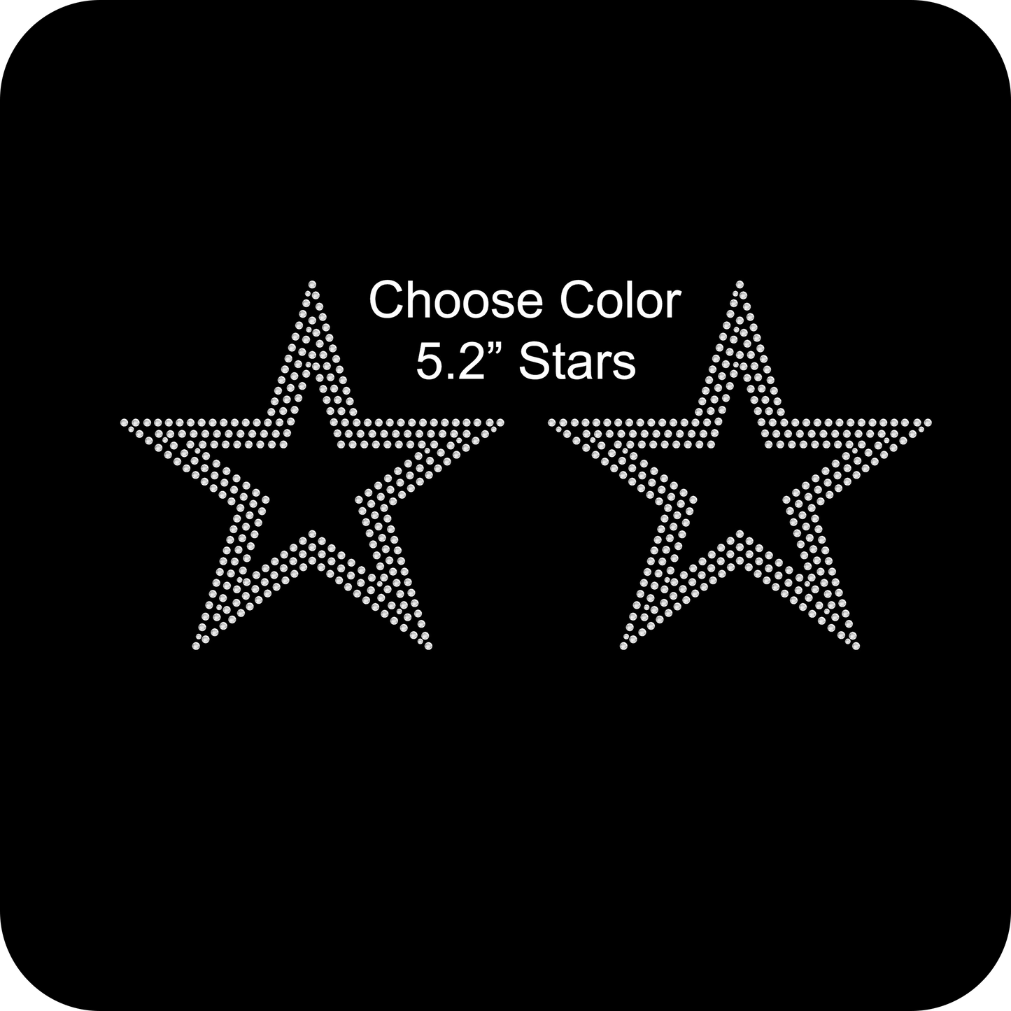 Set of 2 Triple Outline Stars 5.2" Inches Rhinestone Transfer Hotfix DIY Bling Iron On Applique Custom Choose Color