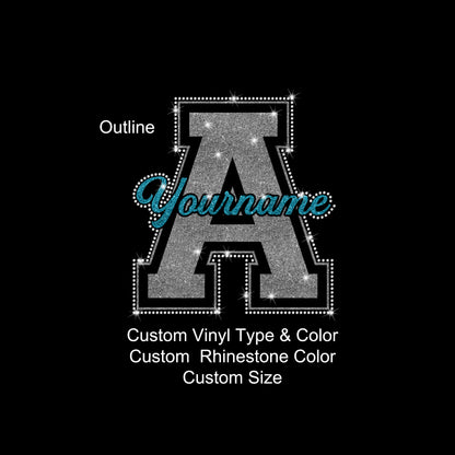 Your name Custom Personalized Rhinestone Hotfix Glitter Foil Transfer