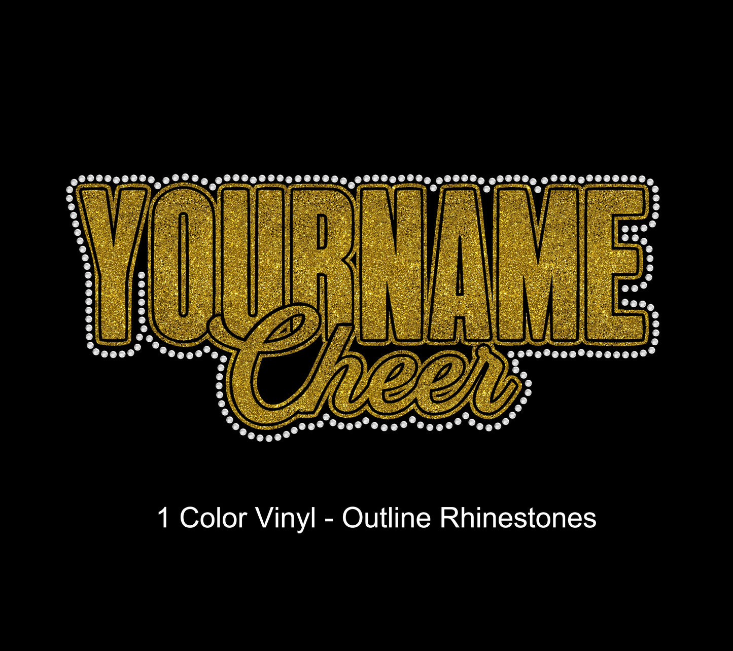 Your Team Custom Personalized Rhinestone Hotfix Glitter Foil Transfer DIY Bling Iron On Applique Choose Two Colors Cheer Cheerleader School